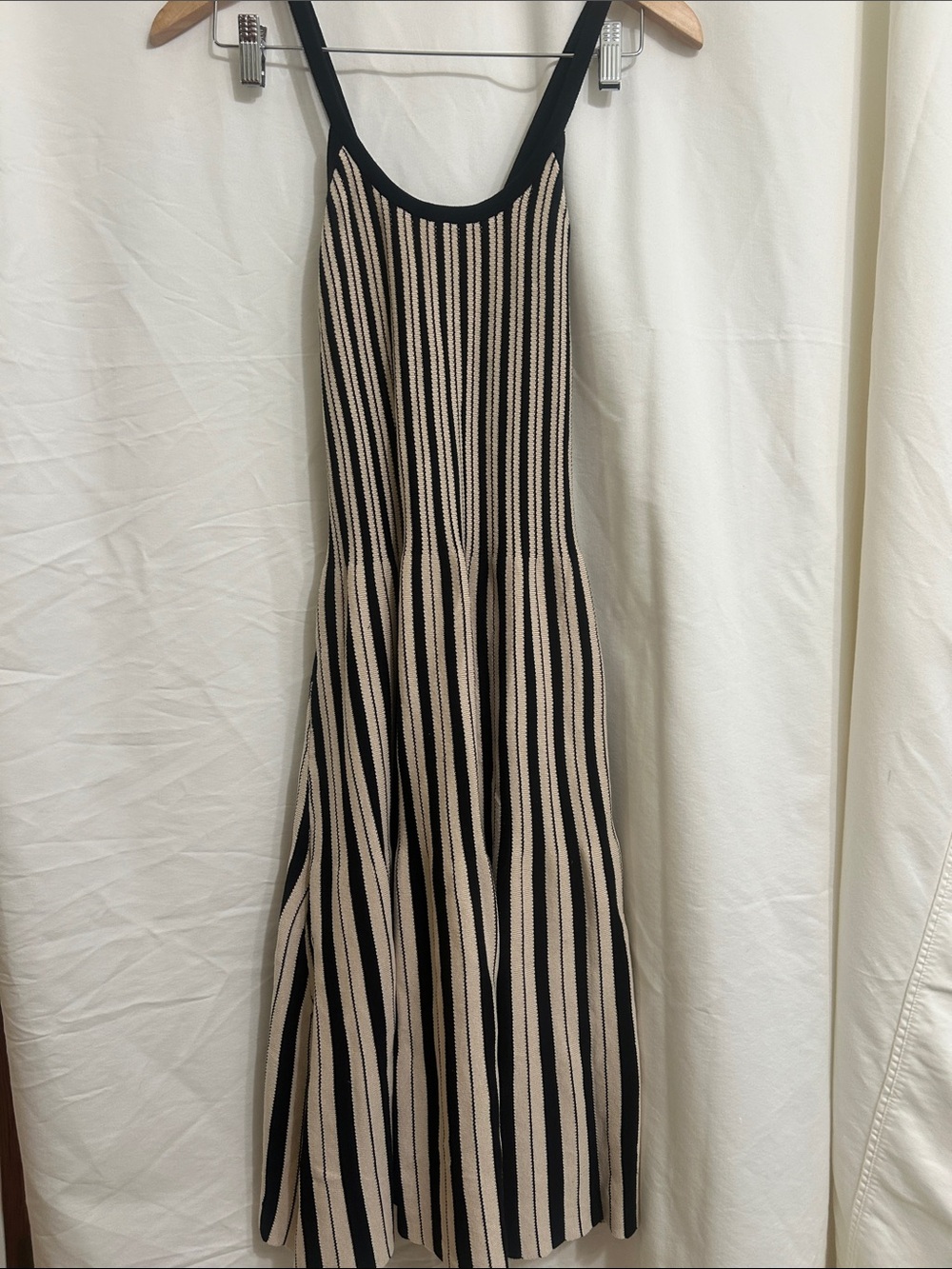 Worthington Black and Beige Striped Dress
